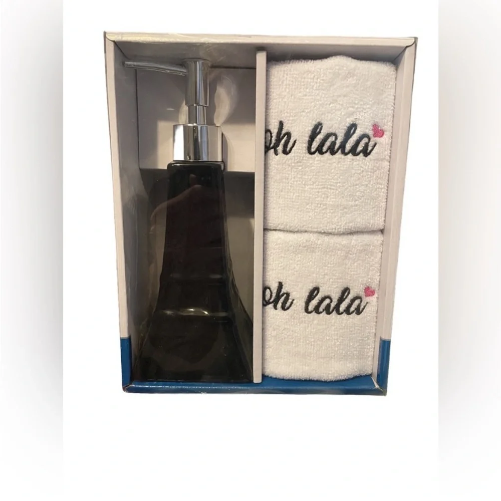 Brand New With Tags Hand Soap &Towel Dispenser “Oh La La” °make offers* - Picture 1 of 1